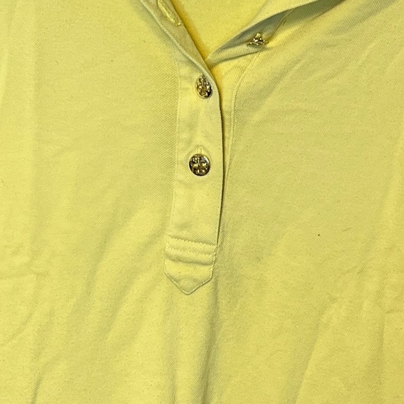 TORY BURCH light yellow short sleeve polo top S - Picture 11 of 11